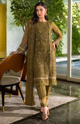 LUMINARA MANAHIL LAKHANI SAGE 02 Unstitched Luxury Embroidered Chiffon Collection