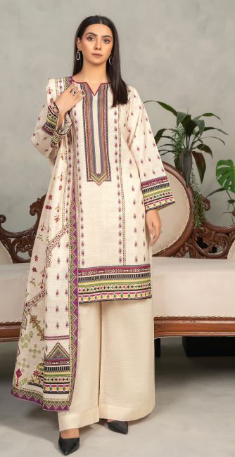 MANAAR V/4 D-02 Khaddar Print suit with khaddar Print Dupatta