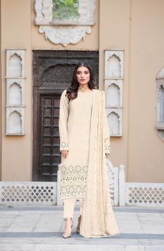 PEHNAWA MUNTAHA V/56 03 Lawn Chikan Kari Embroidery Suit With Crinkle Embroidery Dupatta