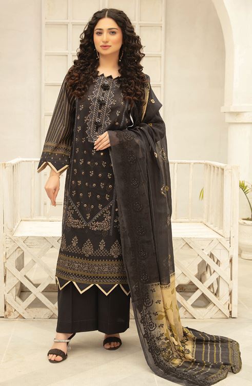 ABISHA V/41 02 Lawn Embroidery Suit With Diamond Embroidery Dupatta