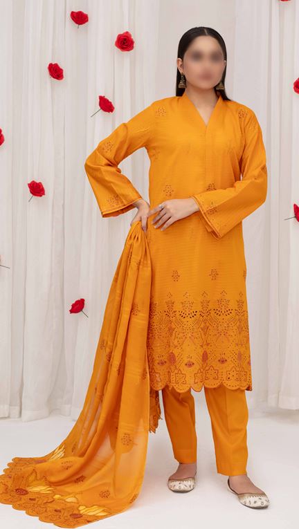 RANG REZA FATIMAS V/1838 04 Lawn Embroidery Suit With Koil Embroidery Dupatta