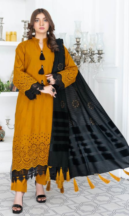 VIRSA V/70 D-02 Pashmina Embroidery suit with contrast Pashmina Embroidery Shawl