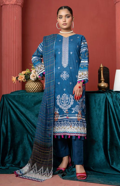 Lawn Embroidery suit with fancy Dupatta