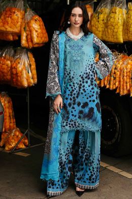 COMBINATION CHARIZMA CCW6-02 Linen Embroidery Suit with Irish Linen Shawl