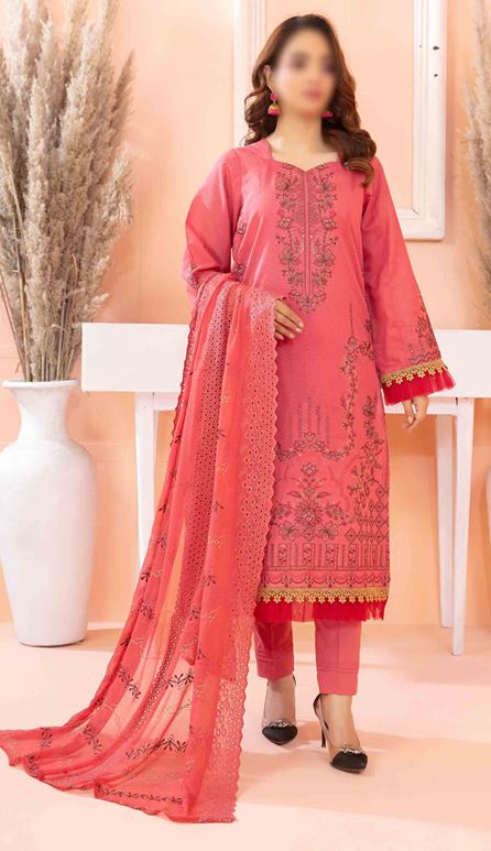 ULFAT FATIMAS V/1819 02 Lawn Embroidery Suit With Crinkle Shiffli Embroidery Dupatta