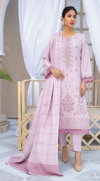 V/1734 D-02 Pashmina Embroidery suit with Pashmina Embroidery Shawl