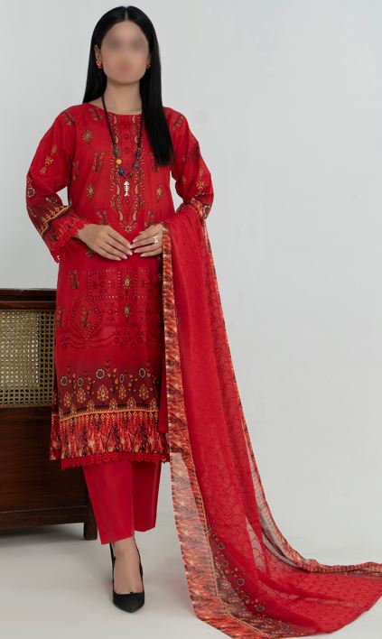 KOMAL FATIMAS V/1983 02 Lawn Embroidery Suit With Crinkle Dupatta
