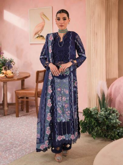 Luxury Lawn embroidery suit with fancy dupatta