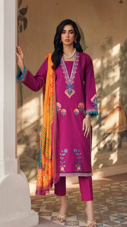 ESSENTIALS 12 LAWN EMBROIERY SUIT WITH LAWN DUPATTA