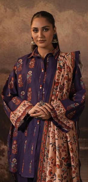 WUW24E30372 Digital Printed Khaddar Suit 3pc