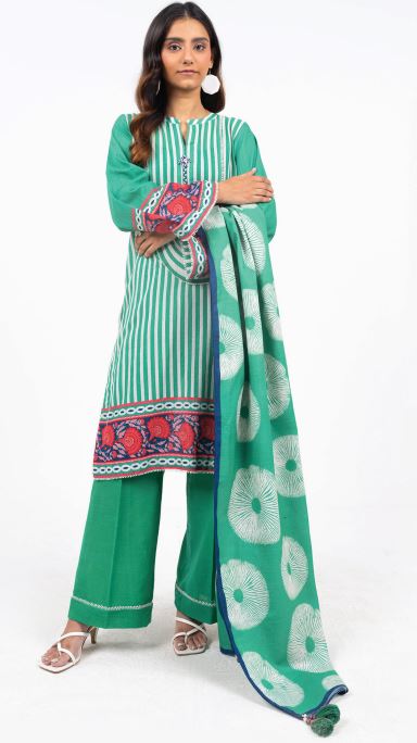 Printed Khaddar suit 2pc