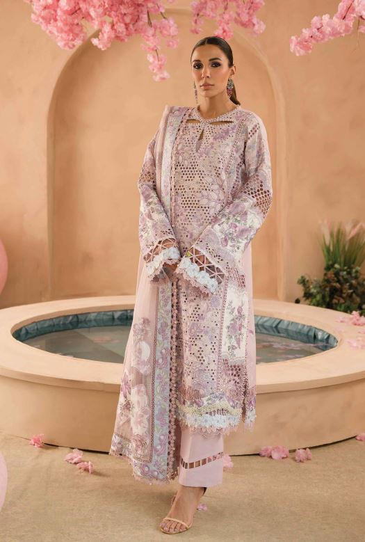 Luxury Lawn embroidery suit with fancy dupatta