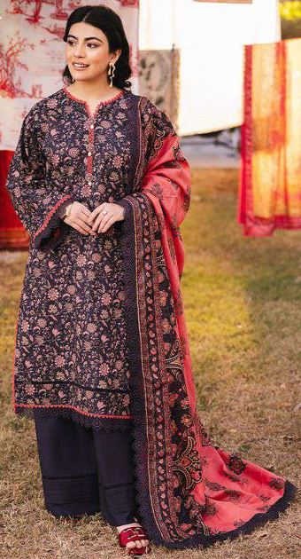 AJUBJ-18 Print Lawn suit 3 piece