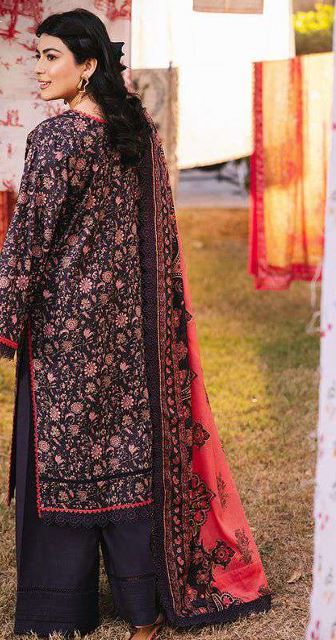 AJUBJ-18 Print Lawn suit 3 piece