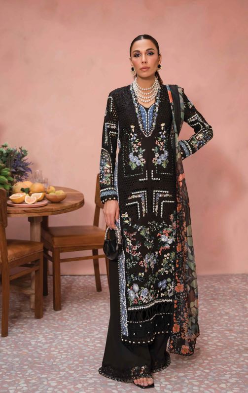 Luxury Lawn embroidery suit with fancy dupatta