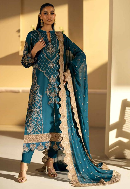 Luxury Lawn embroidery suit with fancy embroidery dupatta