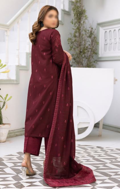 HUSN E JAHAN 02 Khaddar Embroidery suit with Khaddar Embroidery Shawl