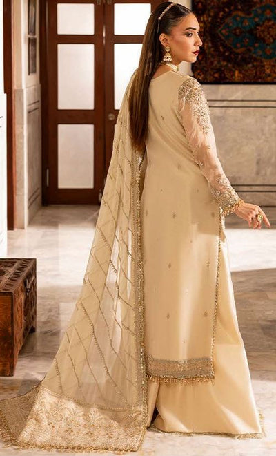 AYLIN DAISY HAND EMBELLISHED ORGANZA SUIT WITH CHIFFON DUPATTA
