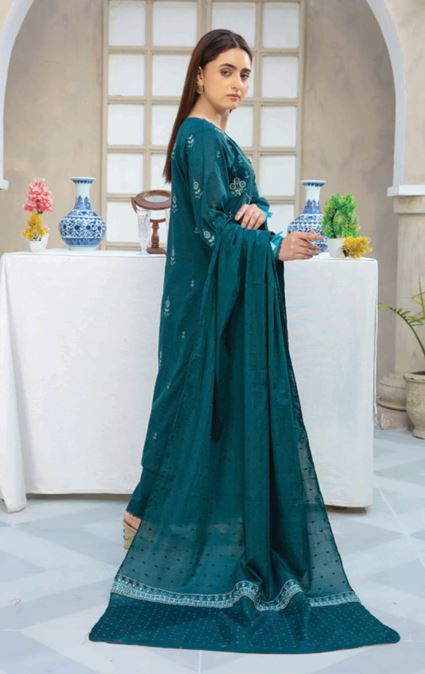 Lawn Embroidery suit with fancy Dupatta