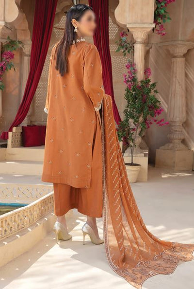 ANDLEEB FATIMAS V/1837 02 Supreme Slub Lawn Embroidery Suit With Fancy Chiffon Embroidery Dupatta