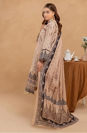 JASMINE FANTAK V/11 02 Lawn embroidery suit with fancy Voil  Dupatta..
