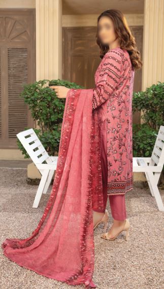 AKAASH FATIMAS V/1975 02 Lawn Embroidery Suit With Chiffon Dupatta
