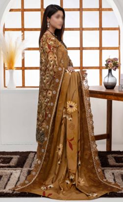 KOMAL FATIMAS V/2463 02 Self VISCOSE Embroidery Suit with Supreme Rangoli Embroidery Dupatta and Plain Trouser