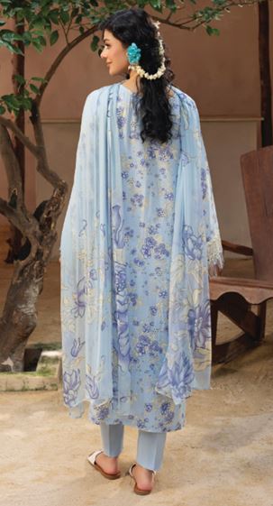 ZAIBA HUMDUM D-02 Print +Embroidered karandi shirt with Printed  Chiffon dupatta