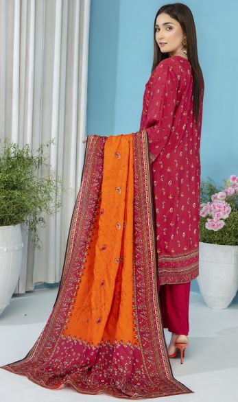 Viscose embroidery suit with viscose embroidery dupatta