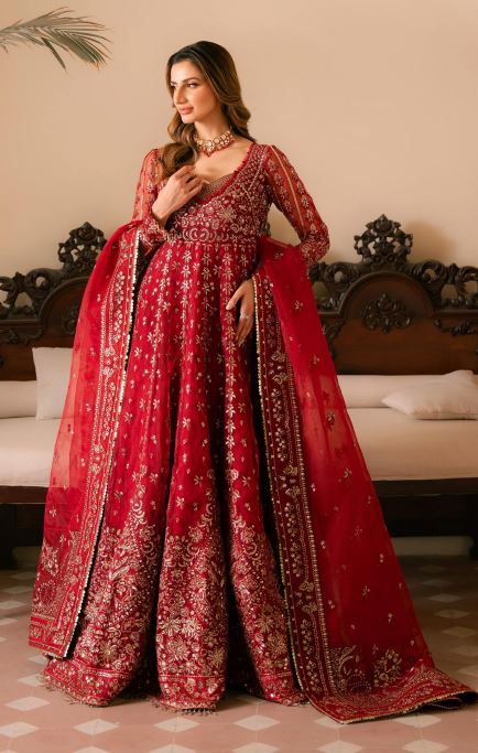 ROSE=ORGANZA EMBROIDERED SUIT WITH ORGANZA EMBROIDERED DUPATTA 3PC