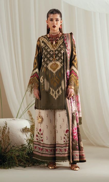 ERES BONITA BIN ILYAS 1102 B Embroidered  Viscous Printed Suit  With Digital Printed  Silk Dupatta