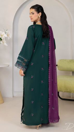 ELLENA HUMDUM 02 Premium Embroidered Viscose Collection with Heavy Embroidered Chiffon Dupatta.