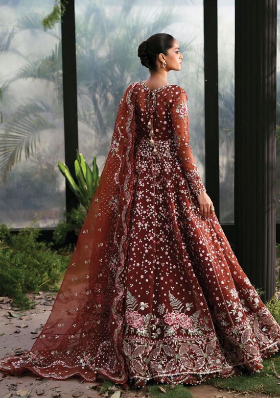 LA FUCHSIA AFROZEH SHALE ALF-25-V1-02 EMBROIDERED ORGANZA SUIT WITH EMBROIDERED DUPATTA