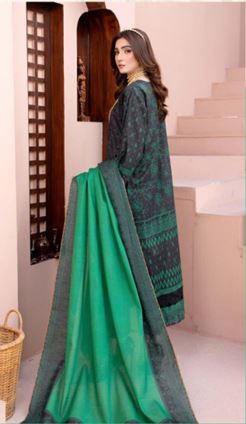 Lawn Embroidery suit with fancy Dupatta