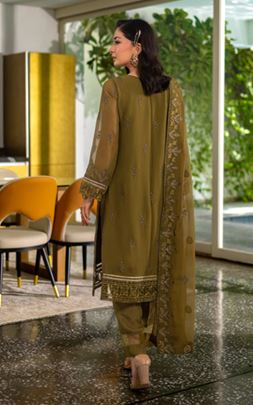 LUMINARA MANAHIL LAKHANI SAGE 02 Unstitched Luxury Embroidered Chiffon Collection