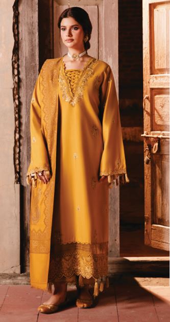 ONORA HUMDUM 04 Premium Embroidered KHADDAR Collection with Heavy Printed JACQUARD Shawl