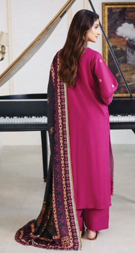 SERENE HUMDUM 02 Premium Embroidered  DHANAK Collection with Printed Wool Shawl