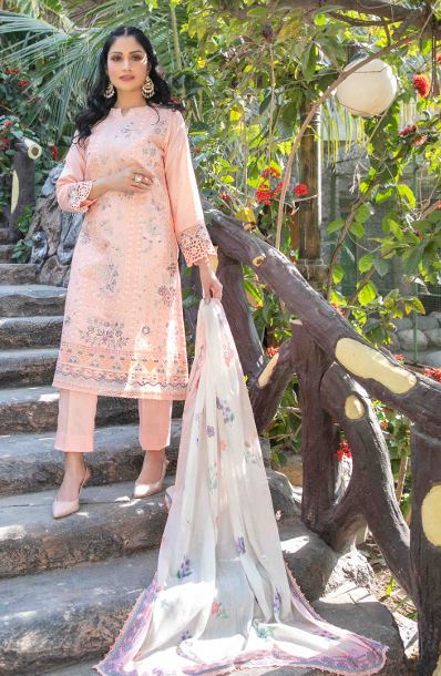 NASRA TAWAKKAL D-5484 Semi Stitch Viscose Jacquard Embroidery Suit with Fancy Embroidery Dupatta