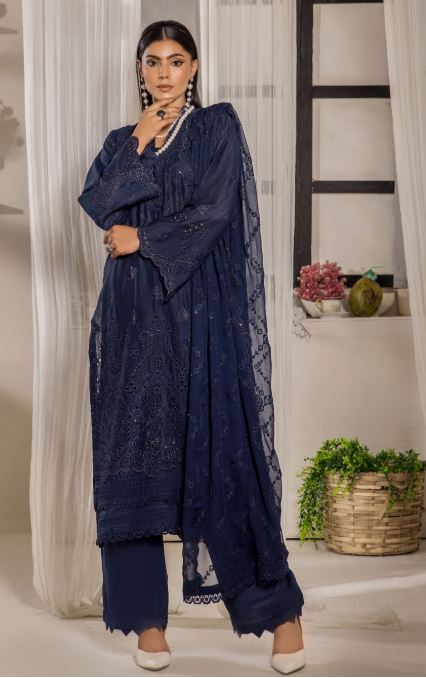 Premium lawn embroidery suit with crinkle chiffon embroidery dupatta