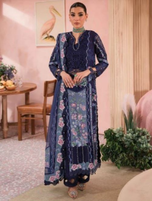 Luxury Lawn embroidery suit with fancy dupatta