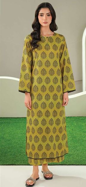 U4266 YELLOW Printed Cambric shirt 1pc
