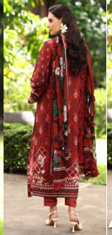 DAILY DELIGHTS NUREH DD-18 Embroidered slub linen viscose collection with bamber chiffon dupatta