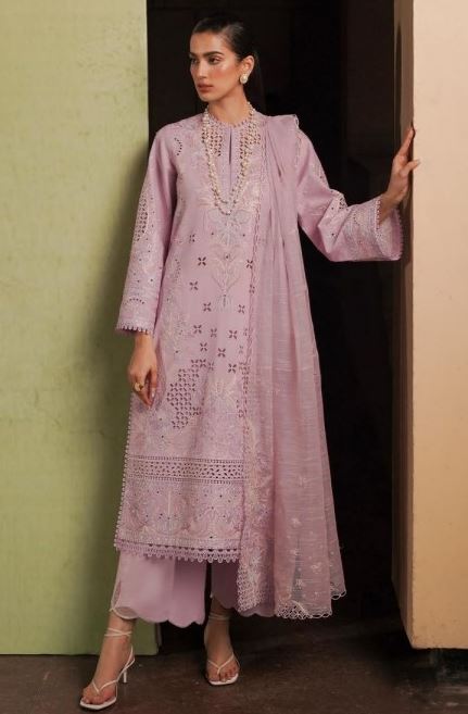 Luxury Lawn embroidery suit with fancy dupatta