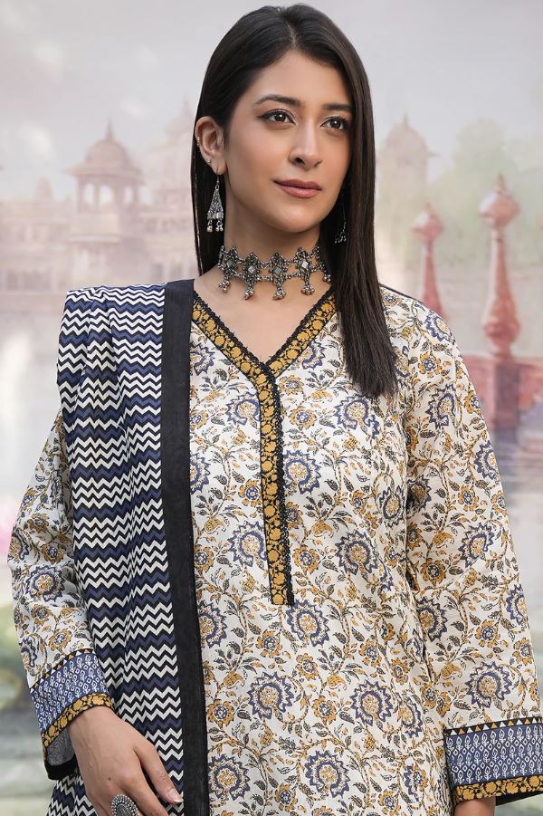 WUW24E30452 Digital Printed Khaddar Suit 3pc