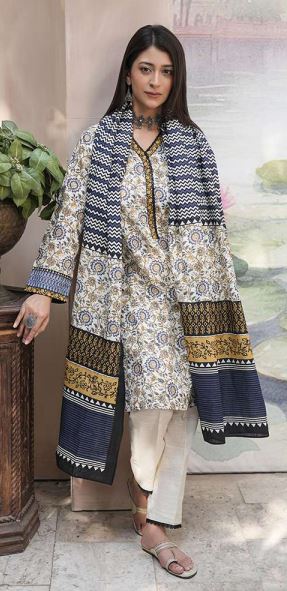 WUW24E30452 Digital Printed Khaddar Suit 3pc