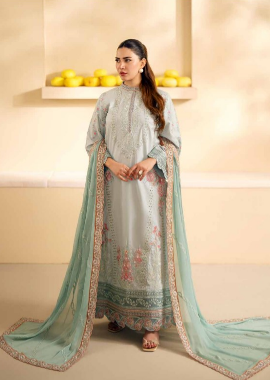 Luxury Lawn embroidery suit with fancy embroidery dupatta