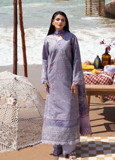 Luxury lawn embroidery shirt with fancy dupatta