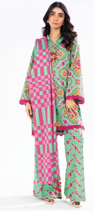 Printed Khaddar suit 3pc