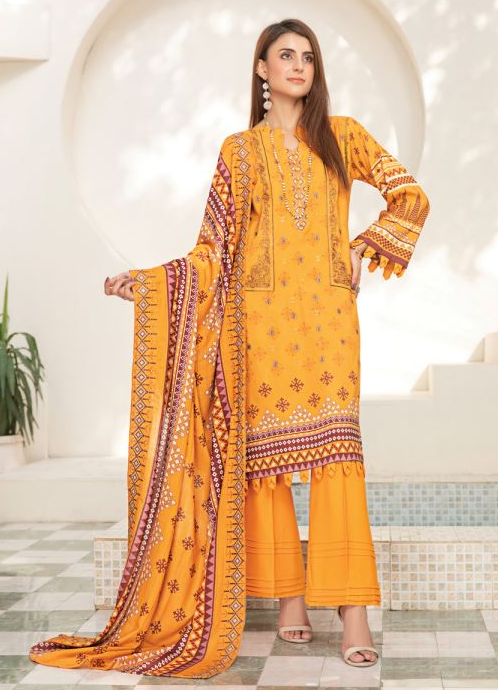 RIWAYAT V/2 D-04 PASHMINA EMBROIDERY SUIT WITH PASHMINA EMBROIDERY SHAWL