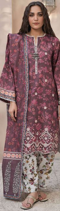 WUW24E30402 Digital Printed Embroidered Khaddar Suit 3pc